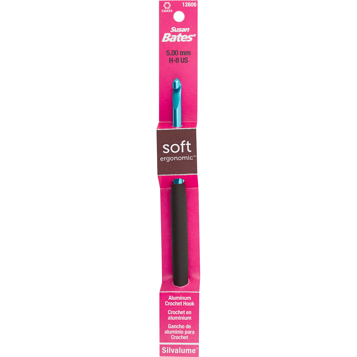 Silvalume Soft Handle Aluminum Crochet Hook 5.5"-Size H8/5mm image 0