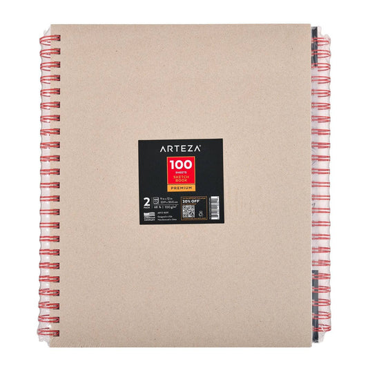 Arteza® Sketchbook 2-Pack, 9" x 12", 100 Sheets Each