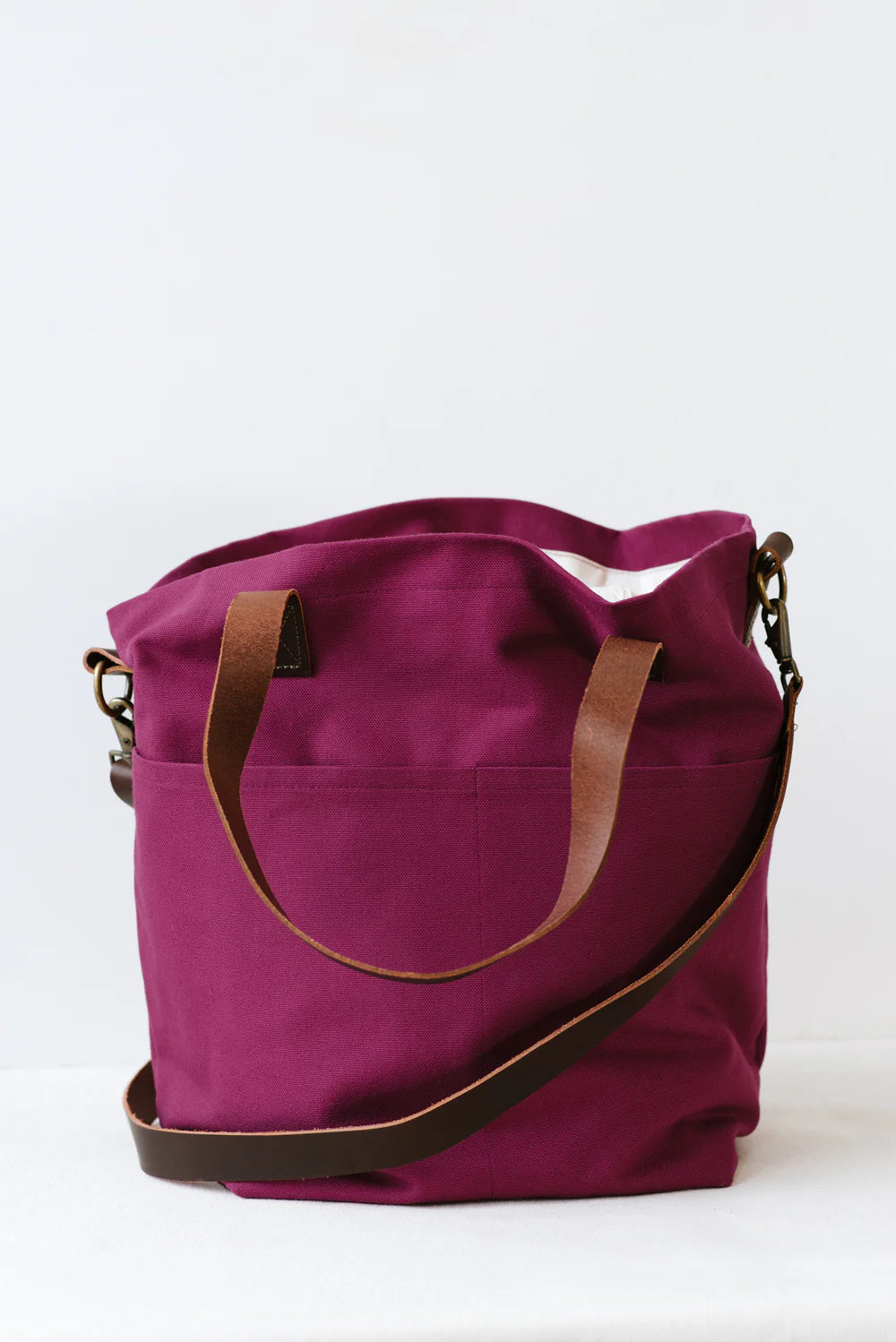 Magenta - Canvas Crossbody Tote