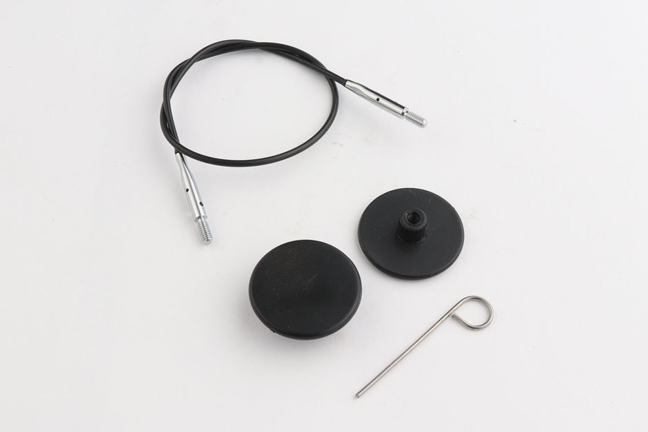 Knit Pro Stainless Steel Swivel Black Cord