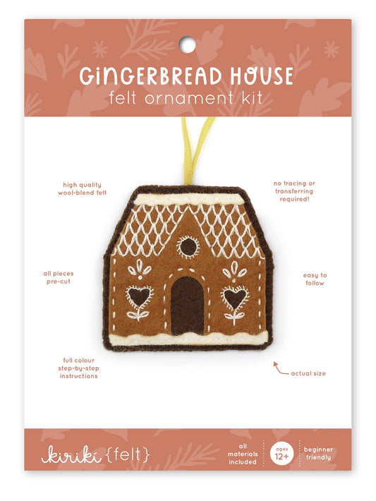 Gingerbread House - Felt Ornament Kit