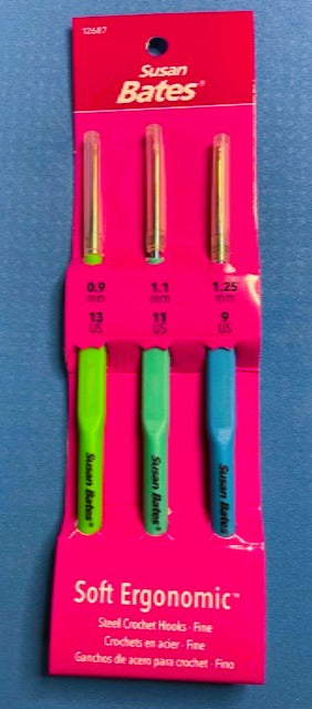 Ergonomic Steel Hook Set .9/1.1/1.25 mm - Susan Bates