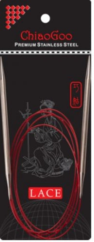 ChiaoGoo Red Lace Stainless Circular Knitting Needles 60" -Size 7/4.5mm