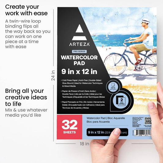 Arteza® Expert Watercolor Pad, 9" x 12", 32 Sheets