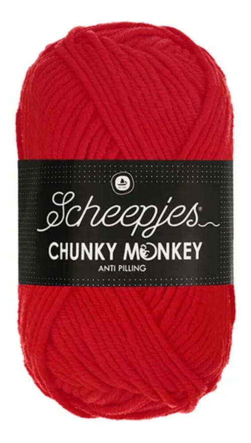 Scheepjes Chunky Monkey Yarn - 1010 Scarlet image 0