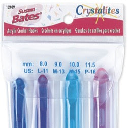 Crystalites Acrylic Crochet Hook Set-Sizes L11 To P16 image 0