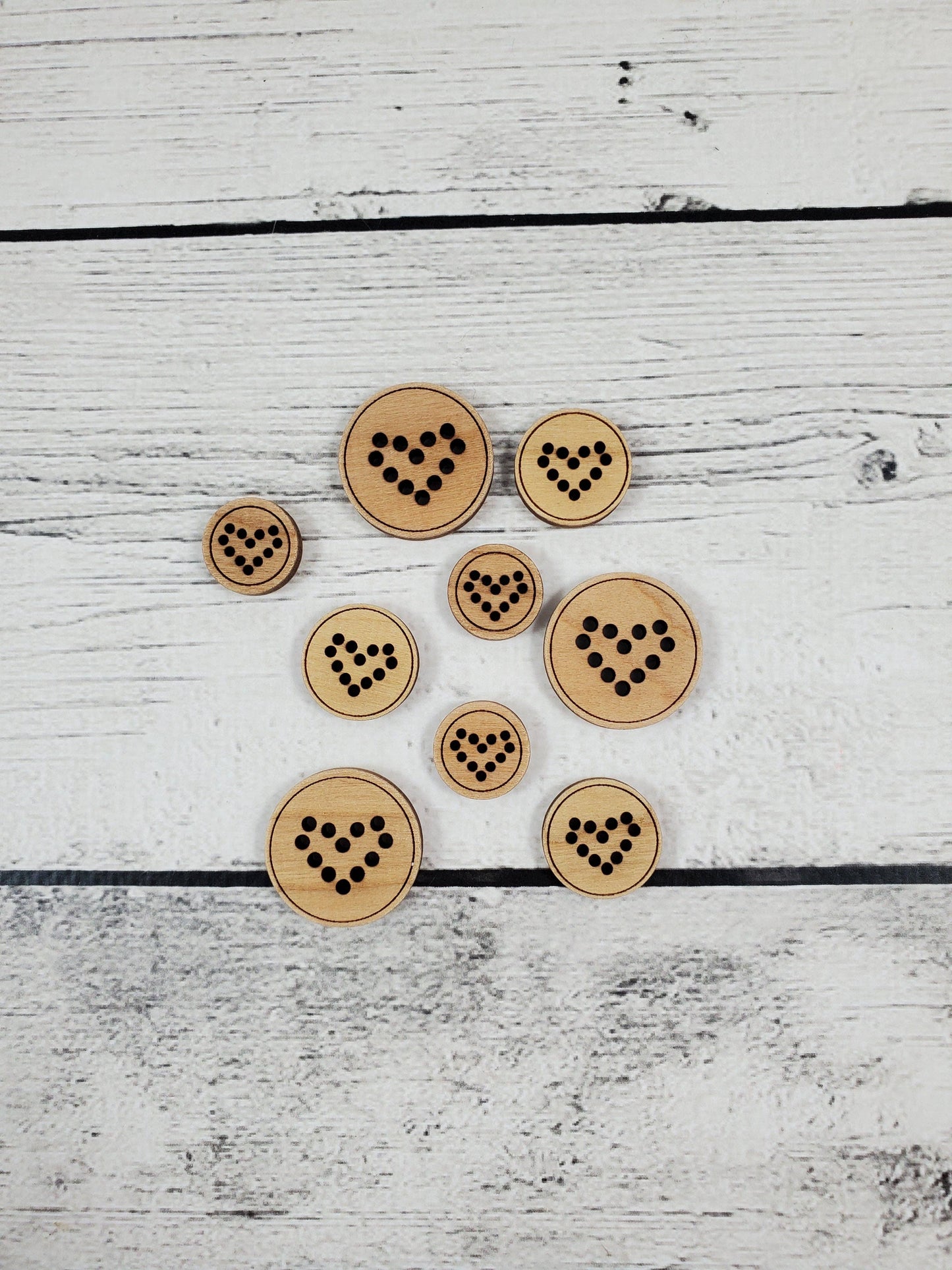 Heart Stitchable Buttons