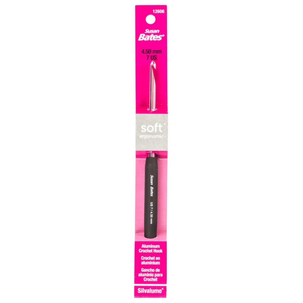 Susan Bates Silvalume Soft Ergonomic Aluminum Crochet Hook -7\4.5 image 0