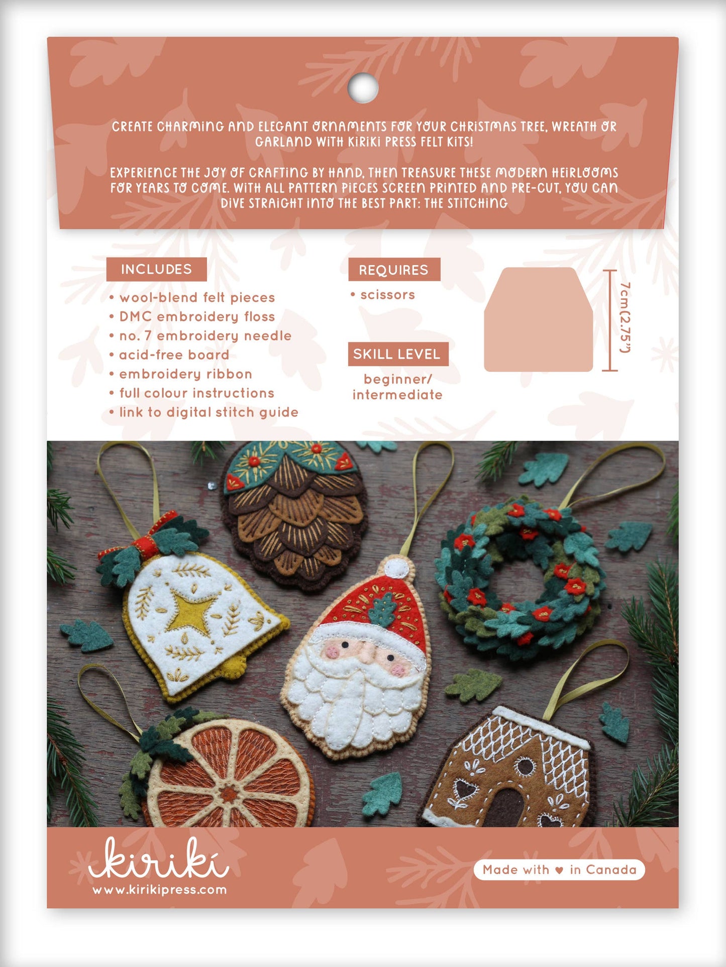 Gingerbread House - Felt Ornament Kit