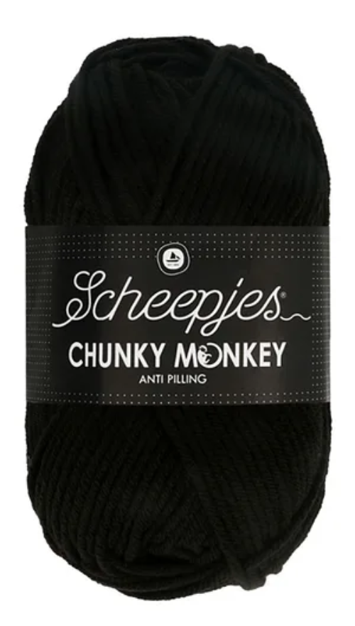 Scheepjes Chunky Monkey Yarn - 1002 Black image 0
