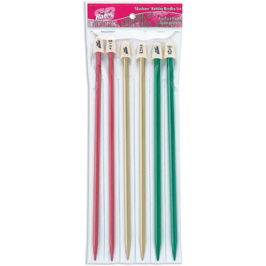 Silvalume Single Point Knitting Needles 10" Gift Set - Sizes 9/10/10.5 image 0