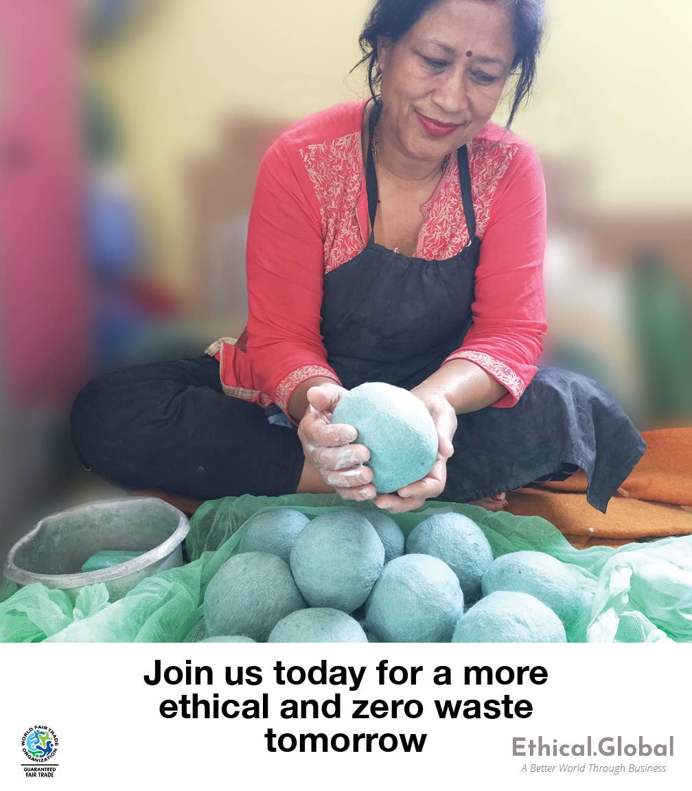 Smiley Face: Eco Wool Dryer Balls Fair Trade
