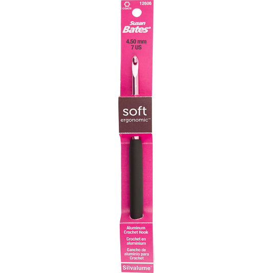 Silvalume Soft Handle Aluminum Crochet Hook 5.5"-Size 7/4.5mm image 0
