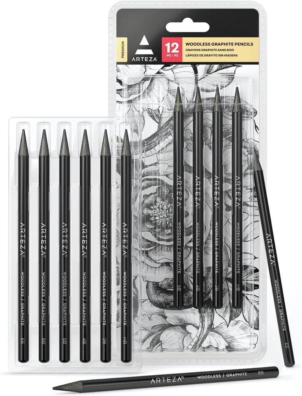 Arteza® Assorted Woodless Graphite Pencils Set, 12 pc.