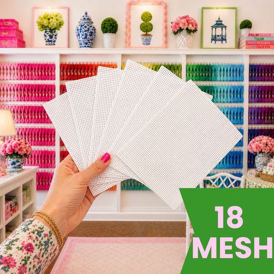 Blank Needlepoint Canvas Sheets Set of 6 18 Mesh Mono Canvas