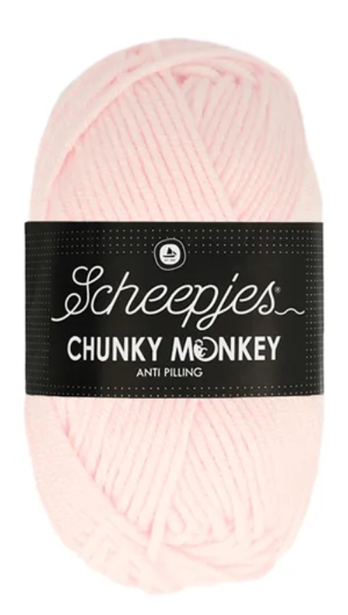 Scheepjes Chunky Monkey Yarn -1240 Baby Pink image 0