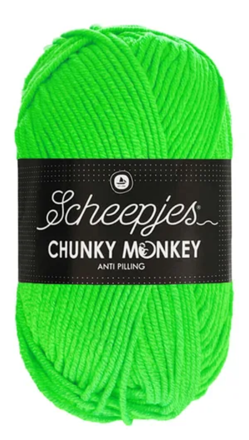 Scheepjes Chunky Monkey Yarn -1259 Neon Green image 0