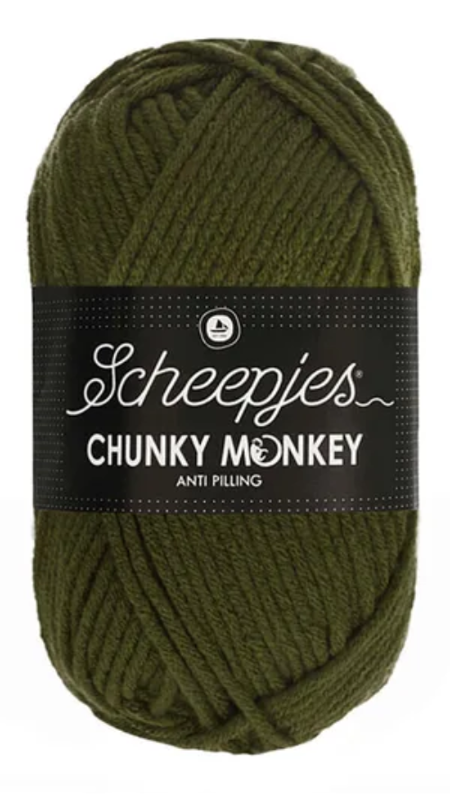 Scheepjes Chunky Monkey Yarn - 1027 Moss Green image 0