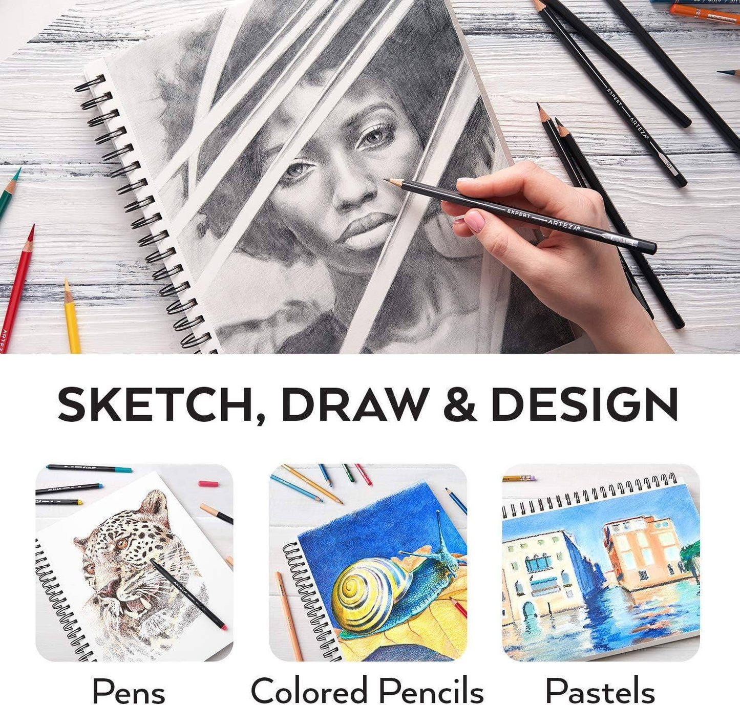 Arteza® Sketchbook 2-Pack, 9" x 12", 100 Sheets Each