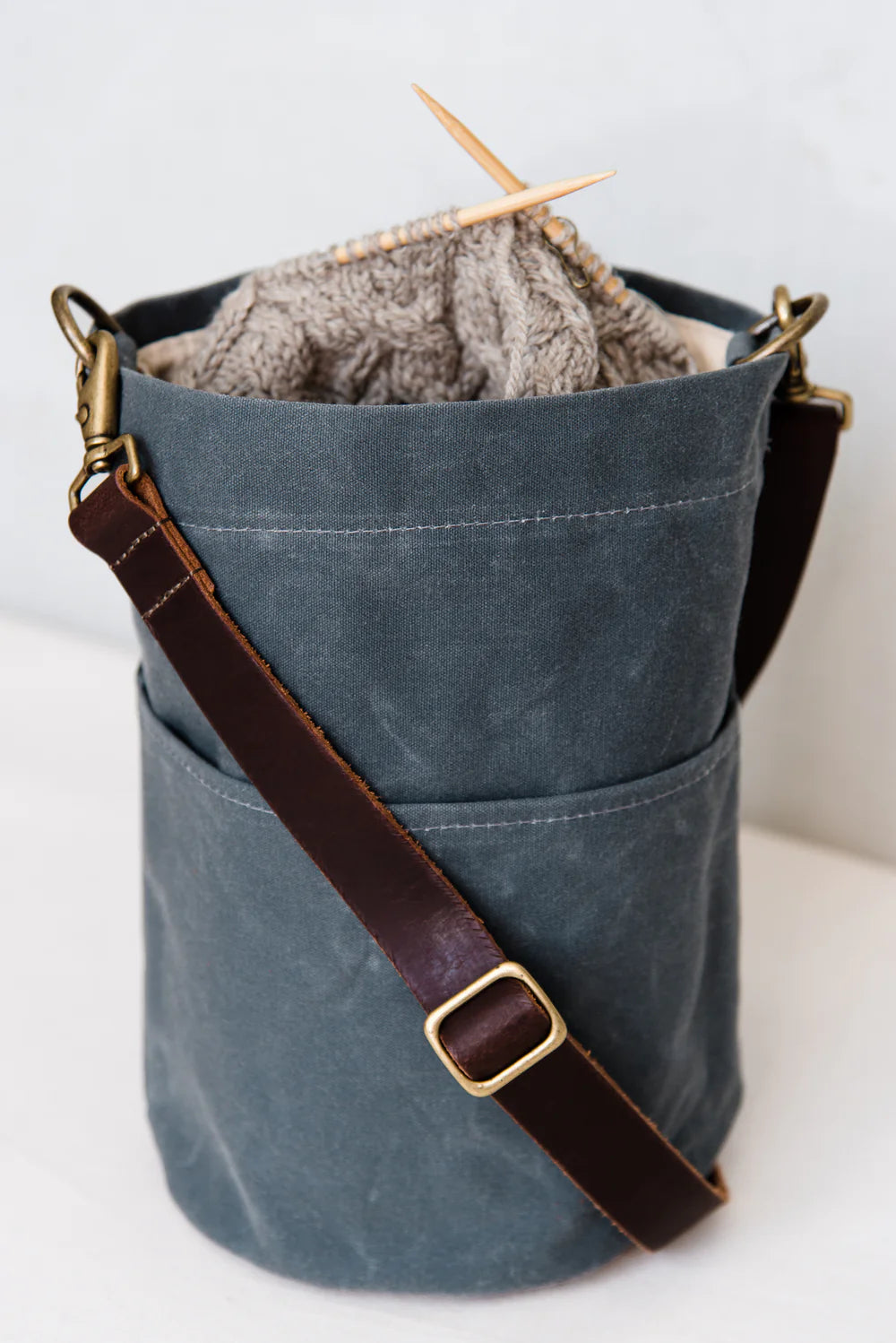 Slate - Waxed Canvas Bucket Bag