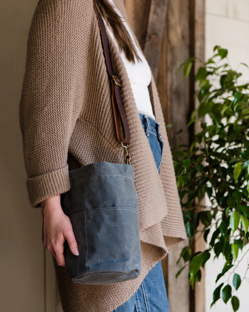 Slate - Waxed Canvas Bucket Bag