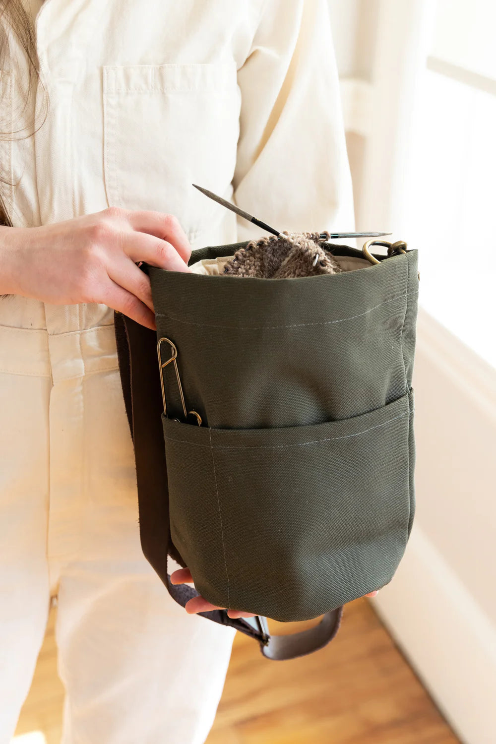 Olive - Canvas Bucket Bag