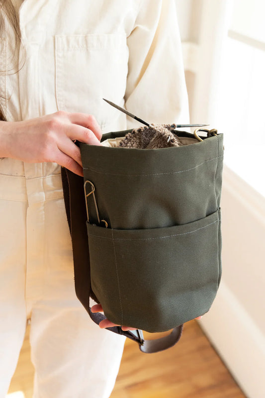 Olive - Canvas Bucket Bag