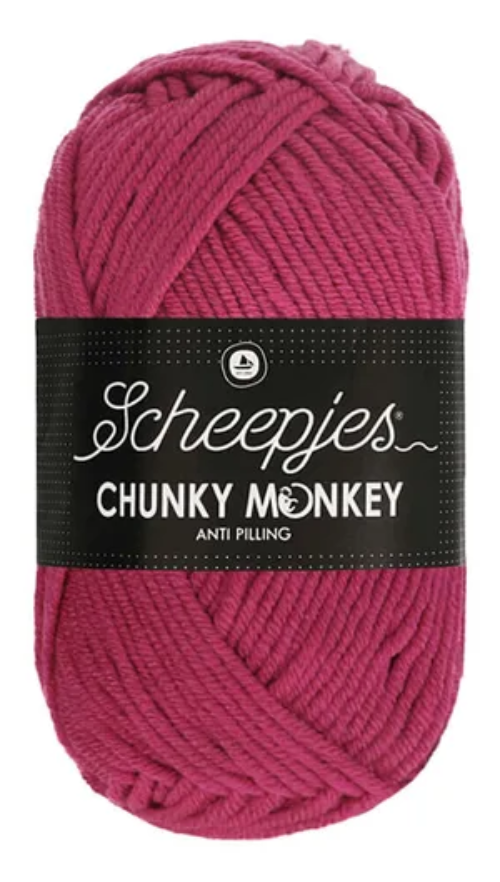 Scheepjes Chunky Monkey Yarn -1827 Deep Fuchsia image 0