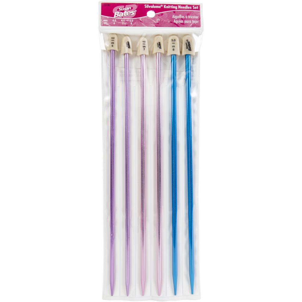 Silvalume Single Point Knitting Needles 10" Gift Set - Size 6,7,8 image 0