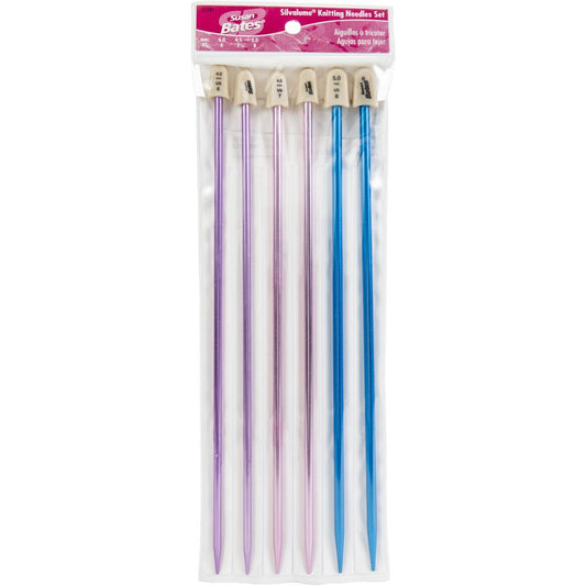 Silvalume Single Point Knitting Needles 10" Gift Set - Size 6,7,8 image 0