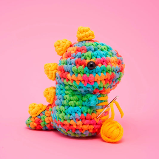 Fred the Rainbow Dinosaur Beginner Crochet Kit image 0