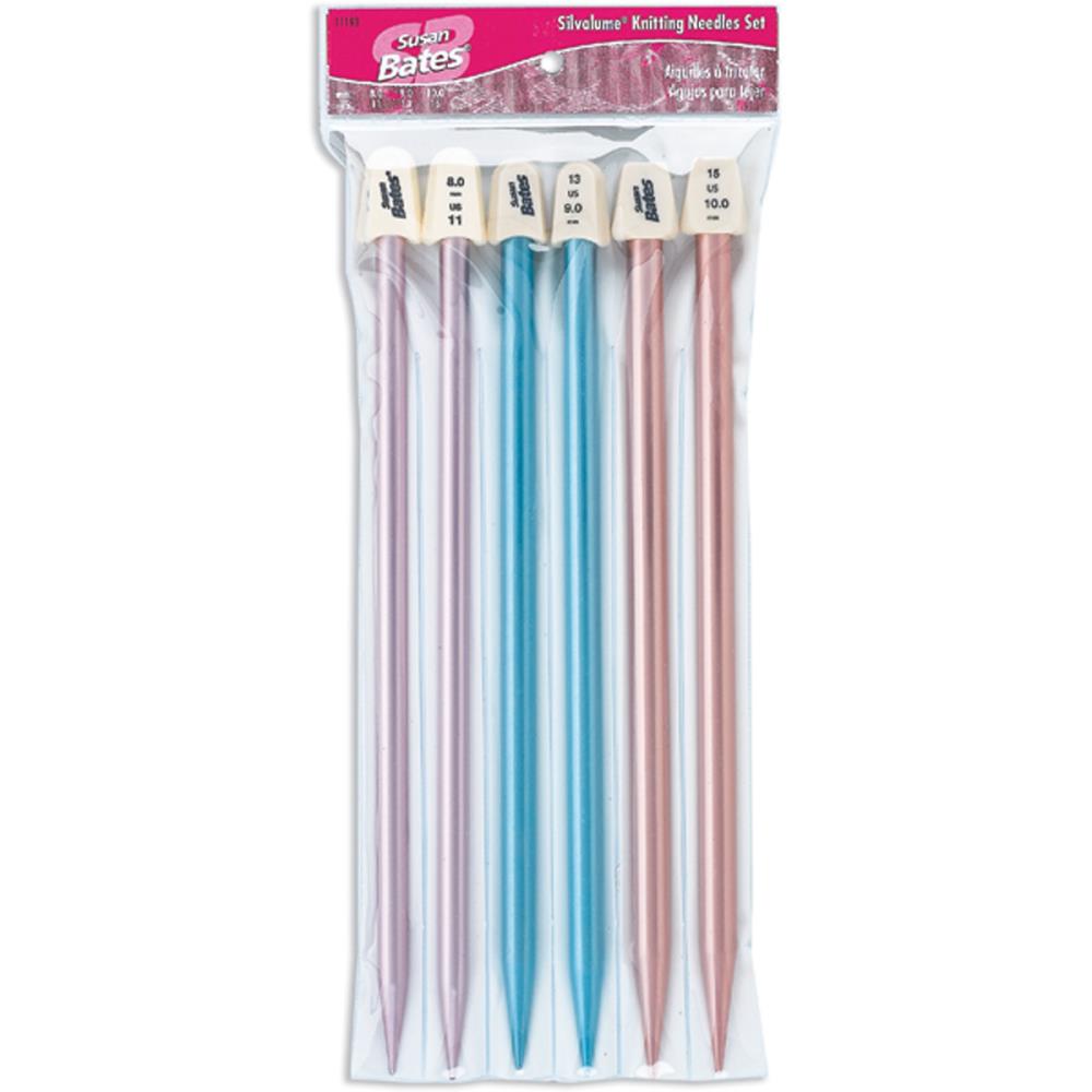 Silvalume Single Point Knitting Needles 10" Gift Set - Size 11,13,15 image 0