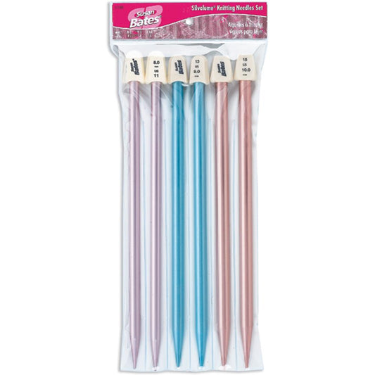Silvalume Single Point Knitting Needles 10" Gift Set - Size 11,13,15 image 0