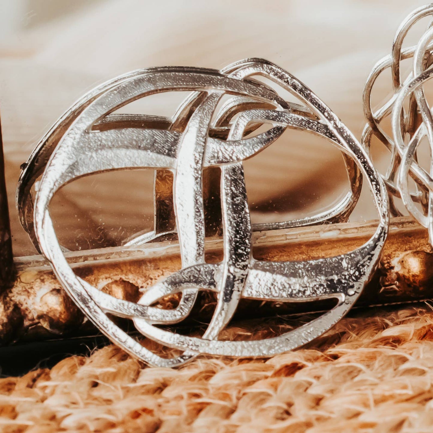 Infinity Scarf Ring - Handmade Pewter Scarf Clip for Scarves