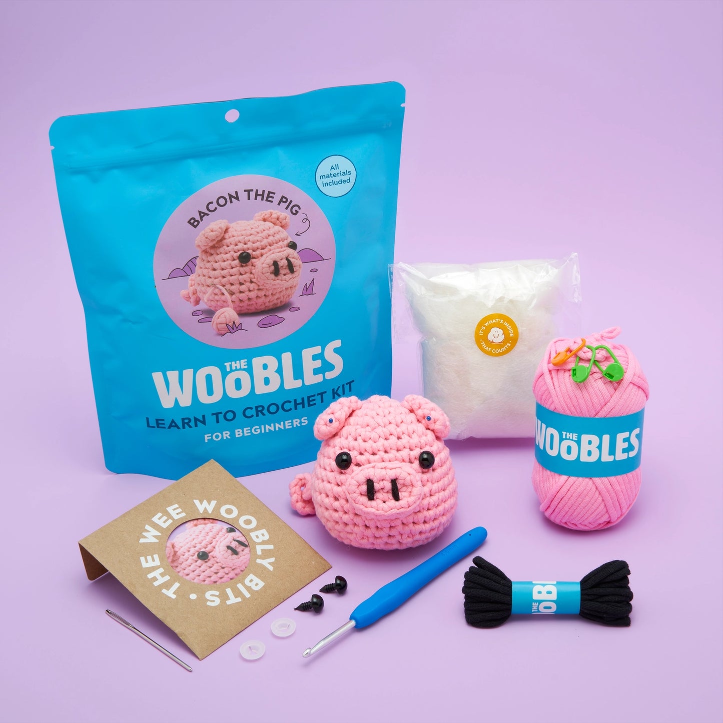 Bacon the Pig Beginner Crochet Kit image 1