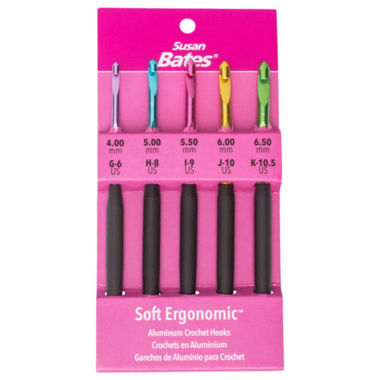 Susan Bates Silvalume Soft Ergonomic Crochet Hook Set - G to K image 0
