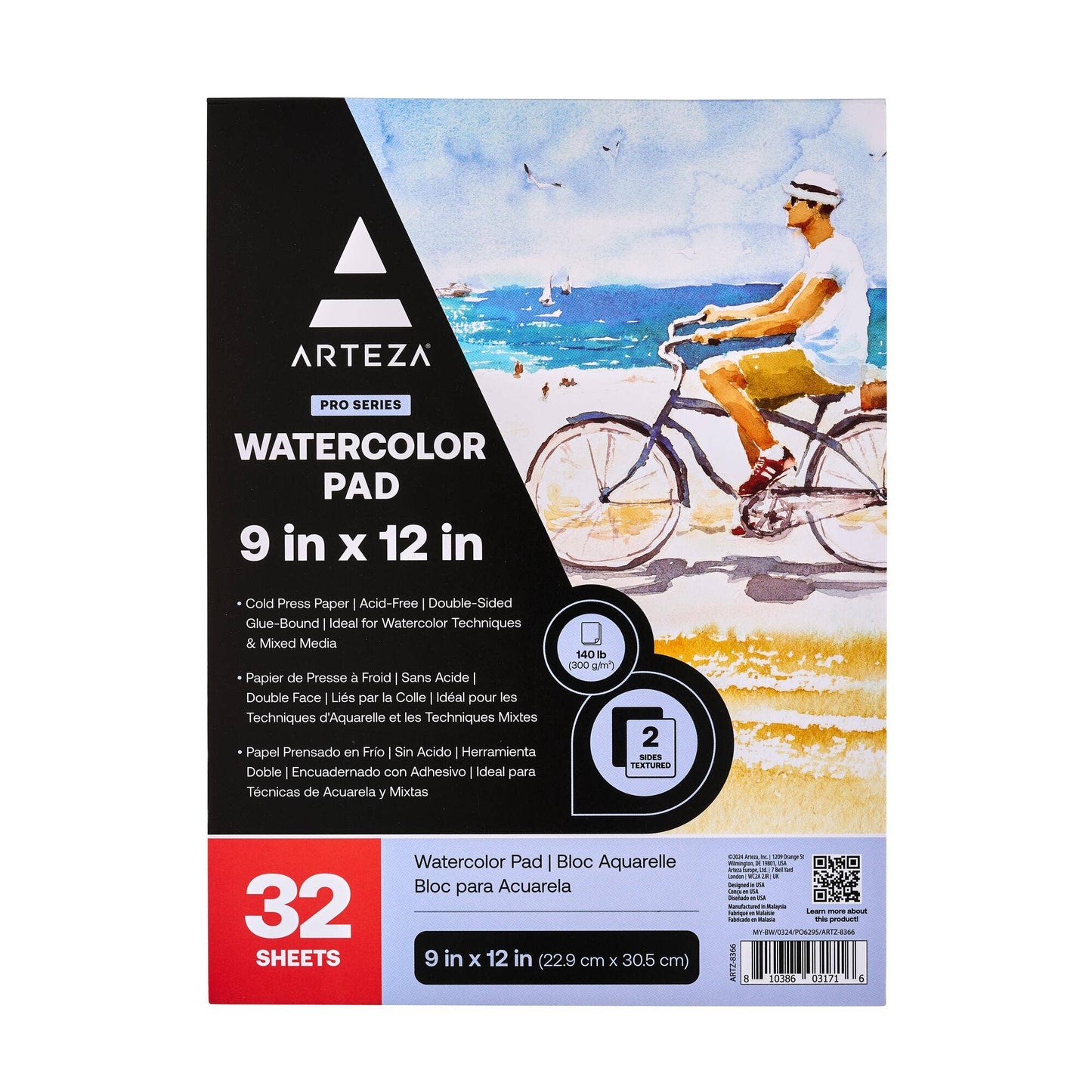 Arteza® Expert Watercolor Pad, 9" x 12", 32 Sheets