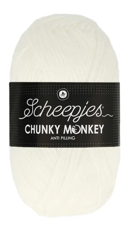 Scheepjes Chunky Monkey Yarn - 1001 White image 0
