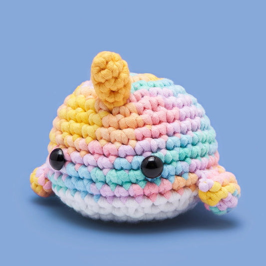 Pastel Bjorn the Narwhal Beginner Crochet Kit - The Woobles image 0