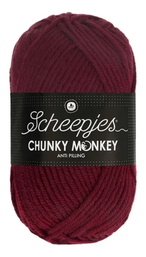 Scheepjes Chunky Monkey Yarn - 1035 Maroon image 0