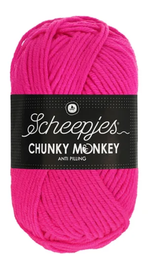 Scheepjes Chunky Monkey Yarn -1257 Hot Pink image 0