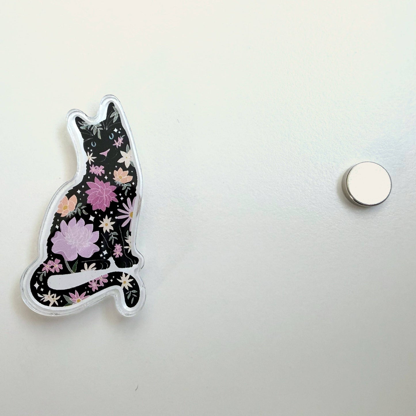 Floral Black Cat Needle Minder