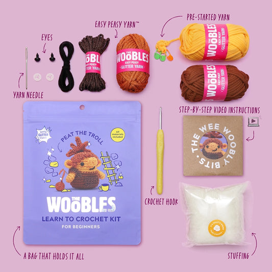 Peat the Troll Crochet Kit - Woobles image 1