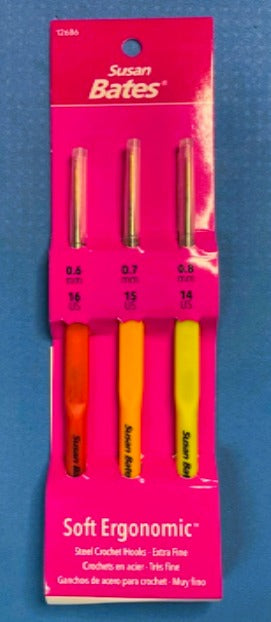 Ergonomic Steel Hook Set .6/.7/.8 mm - Susan Bates